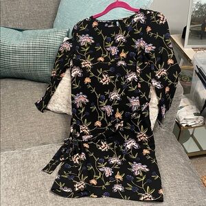 H&M Black Dress with Floral Design